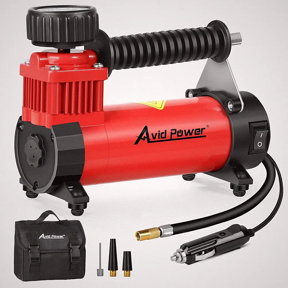 AVID POWER 12V DC Tire Inflator Portable Air Compressor, Compact Air Pump w/Copp