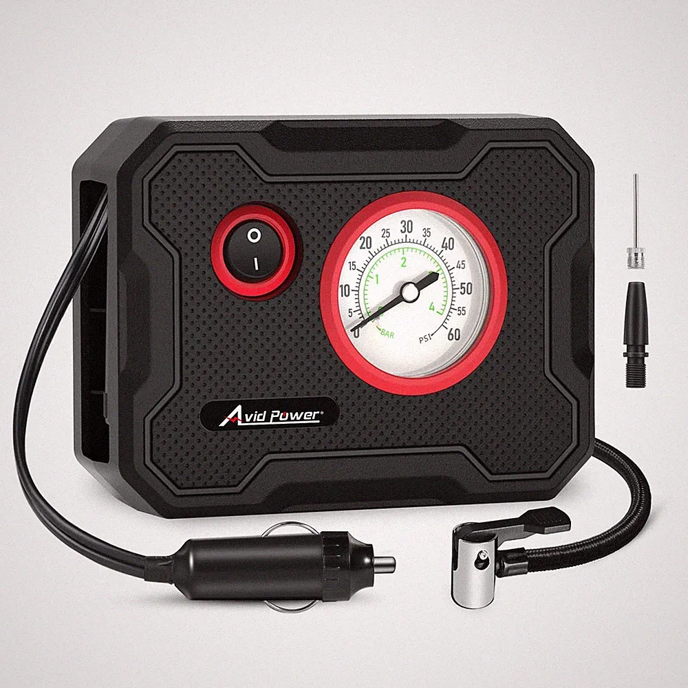 AVID POWER 12V Tire Inflator Portable Air Compressor, Portable Car Air Pump w...