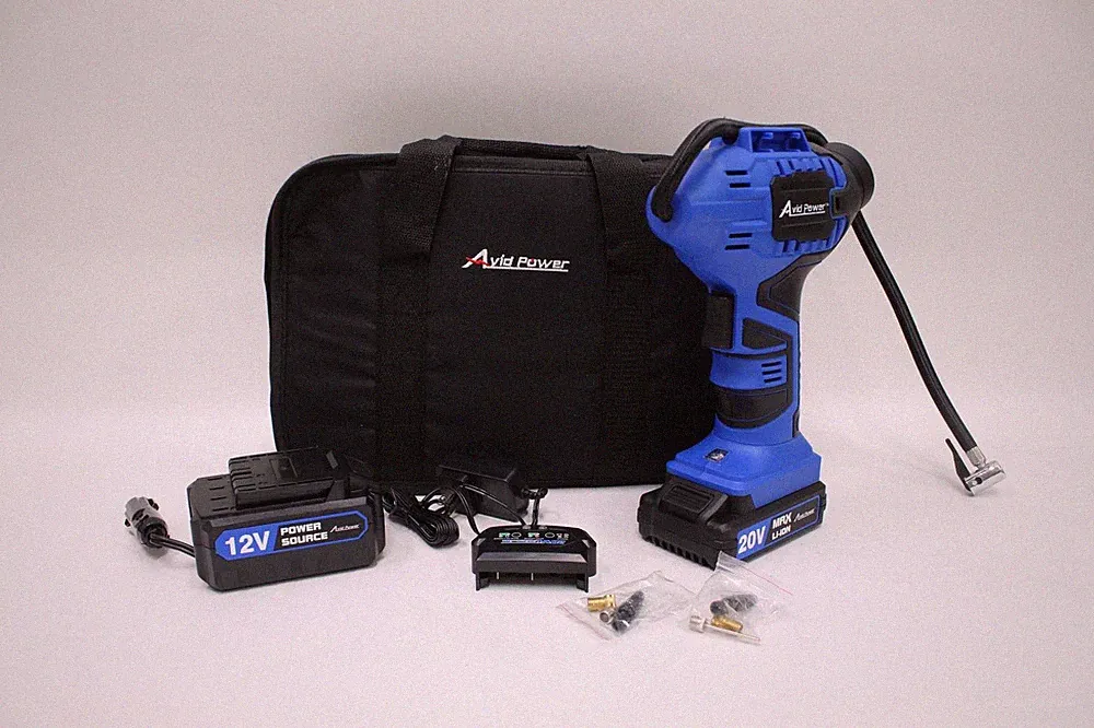 Avid Power 20 Volt Cordless Tire Inflator Air Compressor Kit, ACAP115D-B