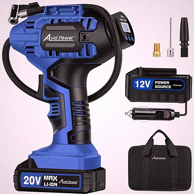 Avid Power Cordless Tire Inflator Portable Air Compressor, 20V Rechargeable B...