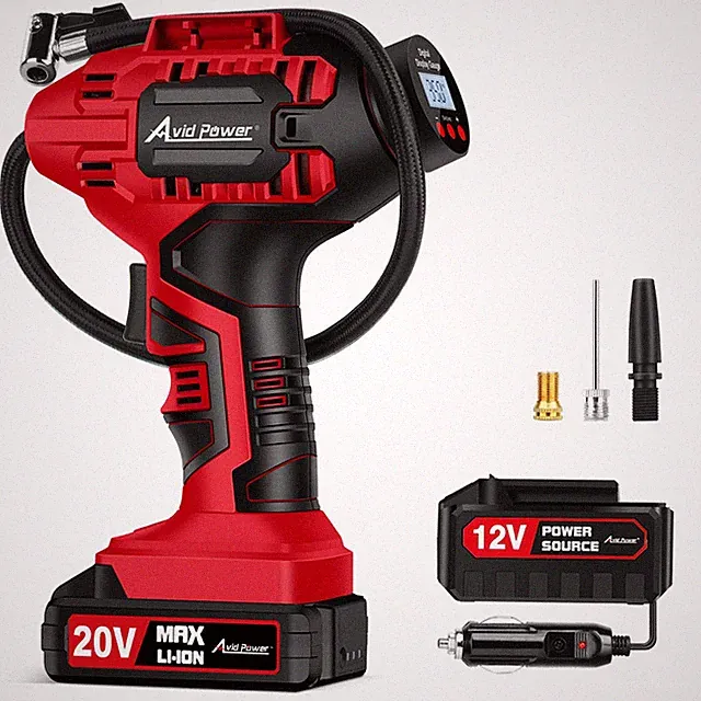 Avid Power Tire Inflator Portable Air Compressor20V Cordless Tire Pump